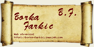 Borka Farkić vizit kartica